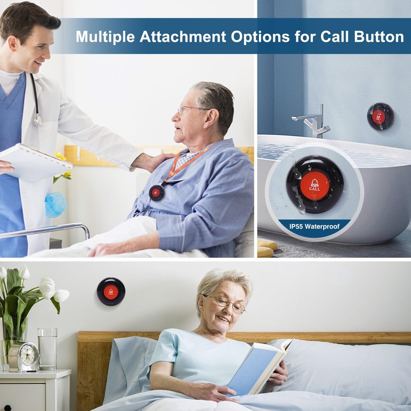 DAYTECH WiFi Smart Caregiver Pager Call Button for Seniors Wireless