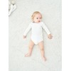 HahaNice Long Sleeve Bodysuits Cream White 24 Months