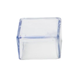 Pack of 8 square chair leg caps, square plastic plugs, protective caps for chair legs, non-slip floor, thickened chair leg covers, for protection of floors, transparent, 100 x 100 mm