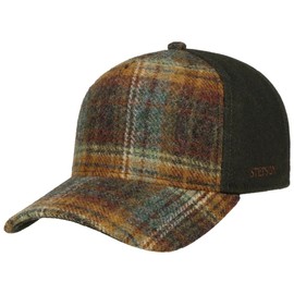 Stetson Wool Check Trucker Cap Men's Checked Pattern Baseball Cap, olive