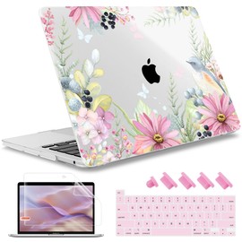 May Chen Compatible with MacBook Pro 13 inch Case 2022 2021 2020 Release Models A2338 M2 M1 A2251 A2289, Plastic Hard Shell Case + Keyboard Cover for Mac Pro 13" with Touch Bar, Blue Bird