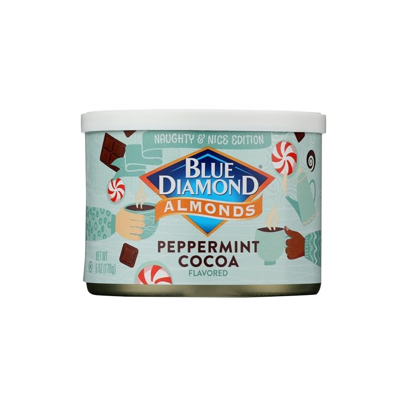 Blue Diamond Peppermint Cocoa Flavored Almonds, Kosher, 6 Ounces (Pack