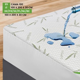 Utopia Bedding Mattress Protector 100 x 200 x 30 cm Waterproof, Viscose Premium Mattress Topper, Oeko-Tex Certified, Breathable, Mattress Protector, All-Round Elastic