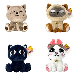 TA&MA Cuddly Toy Cat 24 cm - Soft Plush Cat Stuffed Toy - Cute Cartoon Kitten Plush Toy - Cuddly Cuddly Cat Gift for Children & Cat Lovers (Brown)