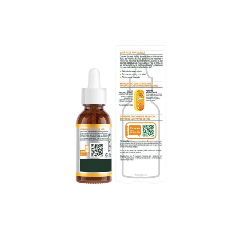 Sérum facial de noche Garnier skin active express aclara vitamina