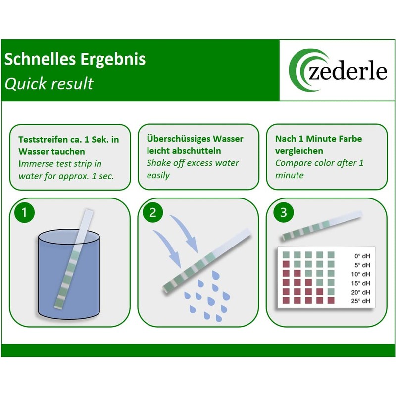 zederle (10 pieces) Water Hardness Test Strips Test Kit Individually