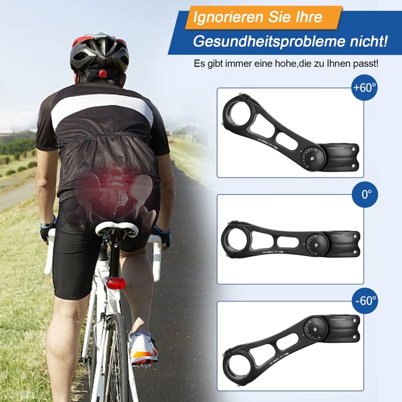 CXWXC Bicycle Handlebar Stem Adjustable Aluminium Alloy Handlebar Riser for