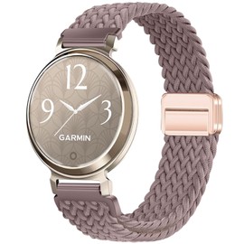 Issinlky Nylon Braided Strap for Garmin Lily 2, 14 mm Elastic Bracelet for Garmin Lily 2 Women