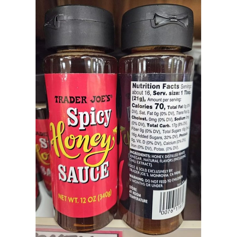 Trader Joe Spicy Honey Sauce 12oz 340g (Two Bottles)