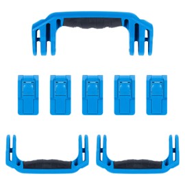 Pelican 1595 Replacement Handle & Latch Set by ColorCase - Blue Handle and Push Button Latches