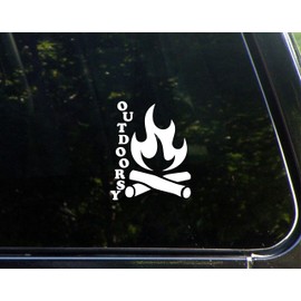Outdoorsy - 3-3/4"x4-1/2 - Vinyl Die Cut Decal/Bumper Sticker for Windows, Cars, Trucks, Laptops, Etc.