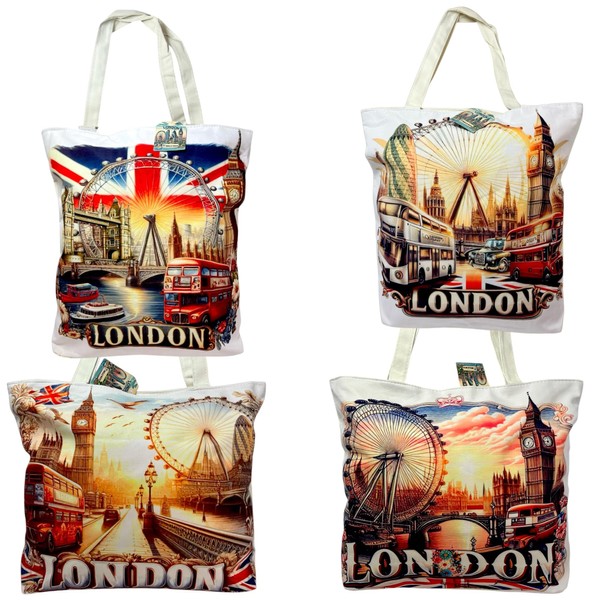 London Souvenir Bag - Union Jack Canvas Tote Bag -