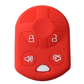 KAWIHEN Silicone Key Fob Cover Compatible with Ford Lincoln Mercury 4 buttons OUCD6000022 164-R8046 164-R7040 CWTWB1U722 (Red)