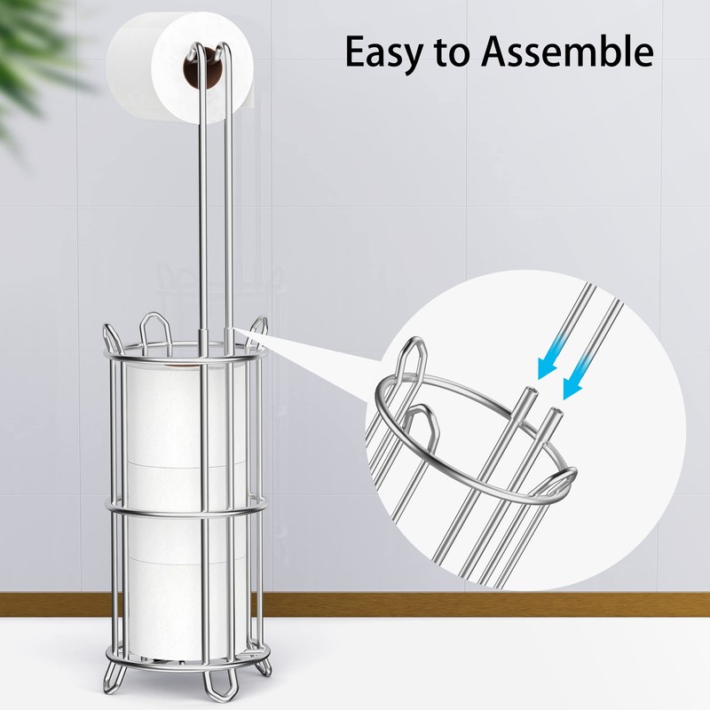 Meangood Toilet Paper Holder Stand and Tissue Paper Roll Dispenser