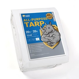 GUARD SHIELD Tarps Heavy Duty Plus+ Waterproof 20x20 Feet White Multi-Purpose Thick Poly Tarp Cover 12mil