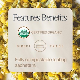 Rishi Tea Rishi Tea Chamomile Medley Herbal Tea - Organic, Caffeine Free Direct Trade Sachet Bags, Calming Chamomile Flowers with Lemon Verbena & Mint - 50 Count