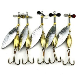 TOOGOO Lot 5 Sinking Spinner Spoon Bait Fishing Lure Artificial Hard Bait for Trout Bass Pike Fishing Tackle Equipment 15g/9.8cm
