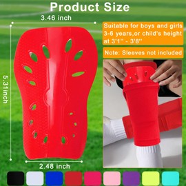 2 Pairs Soccer Shin Guards Shin Pads Extra Lightweight Slide in Shin Guards for Soccer Football Training Match Outdoor Activities Protective Equipment for Boys Girls (Red)