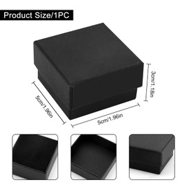 Black Cardboard Jewellery Box Black Ring Box for Jewellery Small Kraft Jewelry Boxes for Presents Rectangle Gift Box with Lid Square Jewellery Packaging Boxes Black