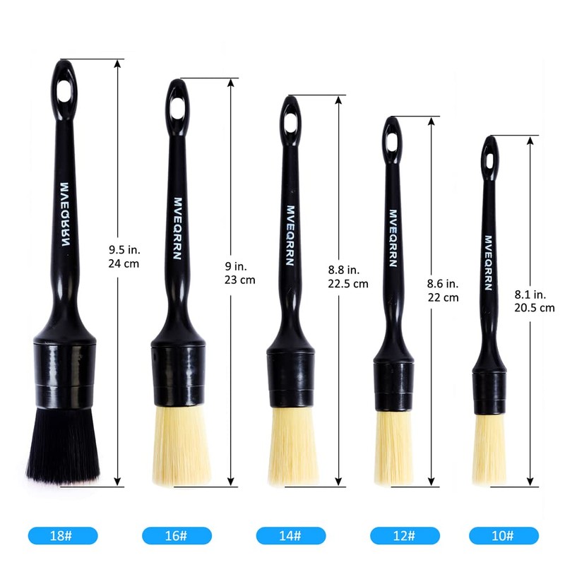 MVEQRRN Boars Hair Ultra Soft Detailing Brushes Set, 4 Pcs