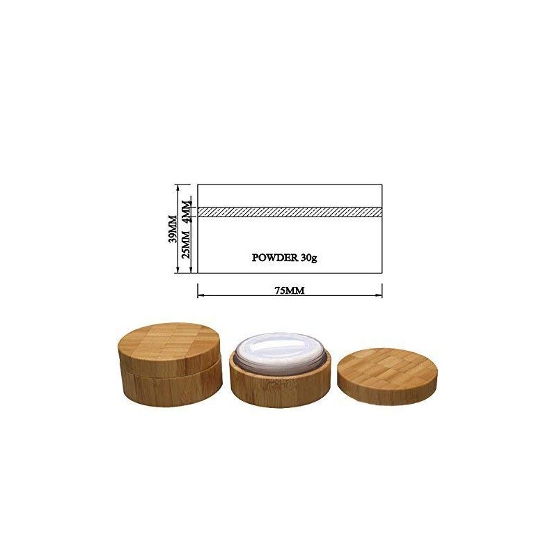 30ml 1 oz Empty Bamboo Loose Powder Box Case Container