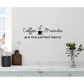 30"x12" Coffee Friends are The Perfect Blend CAF_ Date Kitchen Cup of Joe Wall Decal Sticker Art Mural Home Decor