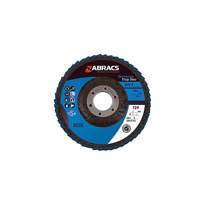 Abracs ABFZ180B040 Pro Zirconium Flap Disc, 180mm x 22mm x