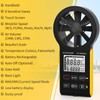 Digitales Anemometer, CFM Wiederaufladbar & Wasserdichtes Anemometer Misst Windgeschwindigkeit(0.3~30m/s), Luftvolumen(0-999900