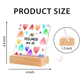 Mental Health Gifts, School Counselor Gifts, Counseling Office Must Haves Decor, Positive Affirmations Acrylic Sign With Wooden Stand, Inspirational Gift for Counseling Therapy Office Students