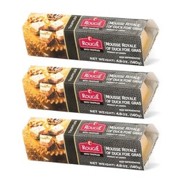 Rougie Mousse Royale of Duck Foie Gras – 4.9 oz (140g), Delicate Parfait Terrine, Ready-to-Serve Gourmet Appetizer, Product of Canada - Foie Gras with Truffles - Pack of 3