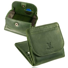 MATADOR Women's Small Leather Vienna Mini Women's Wallet with Elegant Gift Box, Elegant Wallet Men's Small with RFID Blocker, Luxury Small Wallet Men with Many Compartments, Green, S, Modern