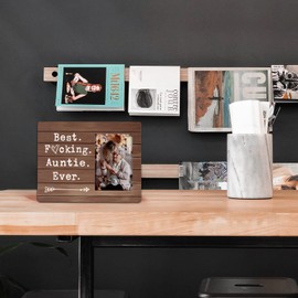 FONDCANYON Best Auntie Ever Picture Photo Frame, Promoted to Aunt Auntie Picture Frames, Aunt Auntie Gifts, Best Auntie Gifts For Women Aunts Birthday Christmas From Nephew Niece(4x6 Inch Photo)