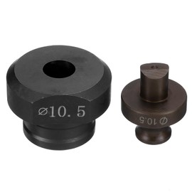 sourcing map Hydraulic Hole Punch Die 10.5mm Precise Round Hole Electric Hydraulic Hole Punching Kit for MHP-20 JP-20 Electric Hydraulic Punching Machine, Burgundy & Black