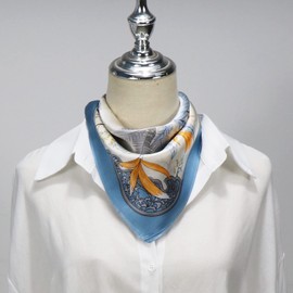 ZhaoCo 100% Natural Mulberry Silk Scarf, 53 x 53 cm Silk Scarf Graphic Print Small Soft Square Silk Scarf for Women, Ss53-007