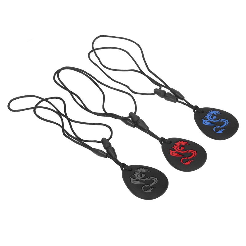 3pcs Baby Teethers Necklace Silicone Refrigerable Heat Resistant Soothing Gum