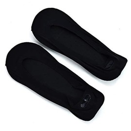 Healeved Arch Support Invisible Liner Socks 3D Padded Cushion Socks for Women Non-Slip Boat Comfortable Design for Daily Wear Black 1 Pair