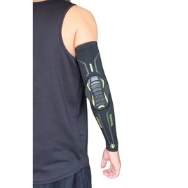 Protective Padded Compression Arm Elbow Sleeve Support Pads – High Density Padded Elbow Protector – Non-slip Arm Sleeve for Sports – Lightweight & Breathable – Unisex (Black, Large)