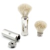 Men's Stainless Steel Shaving Brush with White Badger Hair. Easy