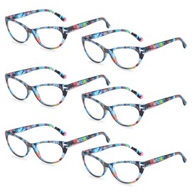 RVSWIHFA Leesbril - PC Materiaal, 6-pack Anti-blauw Licht Leesglazen, Bescherm Uw Ogen tegen UV en Blauw Licht - Lunettes de Lecture voor Mannen en Vrouwen