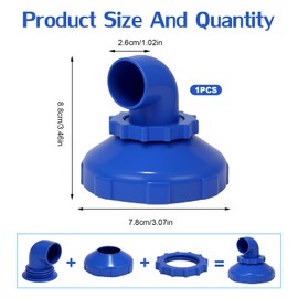 Pool Inlet Nozzle 360° Rotatable, Inlet Nozzle Pool 32 mm, Pool Nozzle Set, Pool Outlet Nozzle, Inlet Nozzle for Steel Wall Pool, Inlet Nozzle Pool Accessories, for Intex Bestway Pool Nozzle Outlet