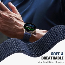 20mm Nylon Band Compatible with Garmin Vivoactive 5 Watch Bands Women,Soft Quick Release Strap Breathable for Vivoactive 3/Vivoactive 6/Venu Sq/Sq 2/Sq Music/2 Plus,Forerunner 645/55/165/158/245 Men