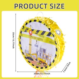 Construction Pinata, 13.7inch Construction Pinata Piñata for Kids Construction Birthday Party Supplies