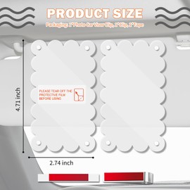 Magnetic Photo Car Visor Clip,4.71×2.74 Inch Acrylic Visor Clips for Car Photo with Lacy Border,Stylish Automotive Interior Accessories Cars Visors Clips for Photos (Large)