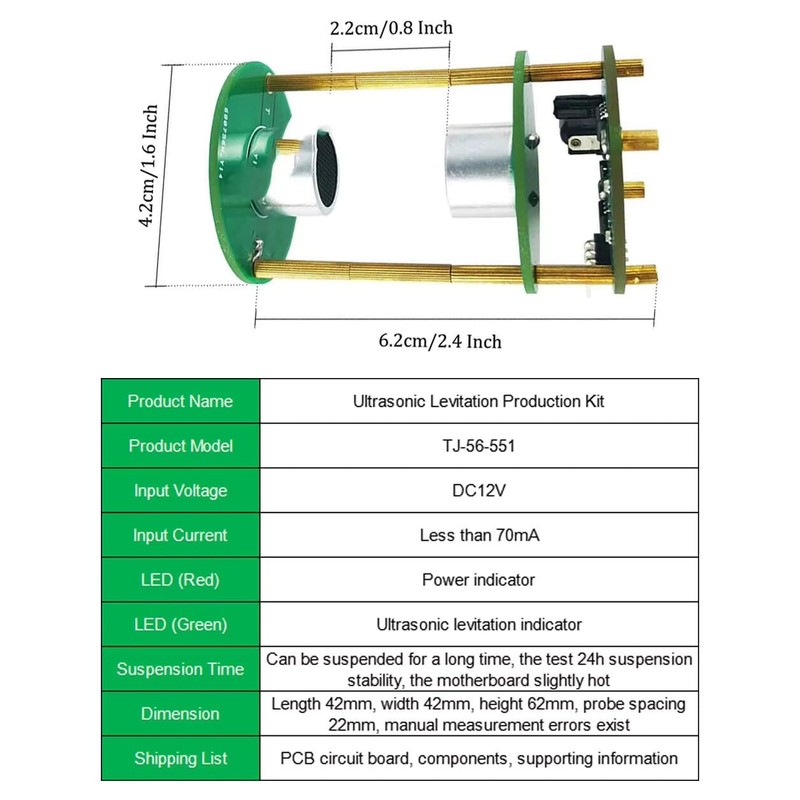 DIY Acoustic Levitation Ultrasonic Standing Wave Controller Solder Practice Kit