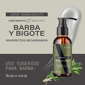 Serum para Crecimiento de Barba (nula o corta) y Bigote | 3% Ingrediente Activo, reforzado con Biotina, Vitamina E, Cola de Caballo, Romero | NOT-MINOX es libre de ingredientes irritantes | Barba Crecimiento (Beard Growth)