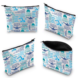 Swim Cosmetic Makeup Bag Swim Team Gifts Swimming Lover Gifts Swim Coaach Tank You Gifts Swim Mom Gift Swim Zipper Pouch (BE Swimming 1uk)