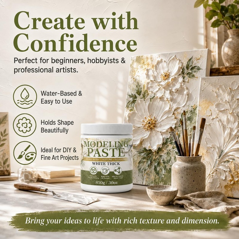Thick Modeling Paste White 30oz / 600ml - High Density