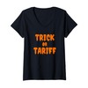 Womens Funny Trump - Trick or Tariff V-Neck T-Shirt