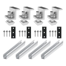 Lyaciomn Solar Panel Bracket U-Rail Roof Rail Connector Bracket Roof Mounting Kit Suitable for Metal Roof, Flat Roof, Sheet Roof Easy to Use