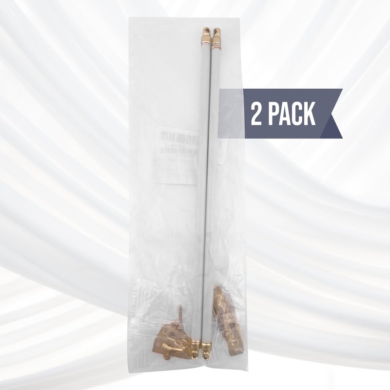 Amazing Drapery Hardware White Swivel Sash Curtain Rods with Brass